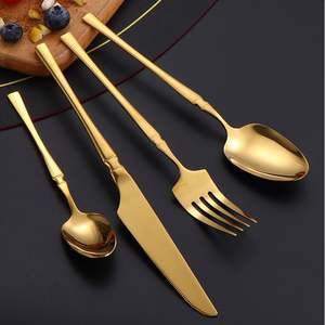 Ensemble de couverts en acier inoxydable au design unique, ensemble de couverts en acier inoxydable, couteau, fourchette, cuillère, vaisselle - Product Image 4