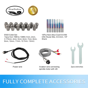 Zhong Hua Jiang ER20 80mm 2.2KW 110V/220V Motor de Husillo CNC Refrigerado por Aire con Kit VFD para Taladrado y Grabado, con Conexión BT30 para Fresadora de Punta - Product Image 4