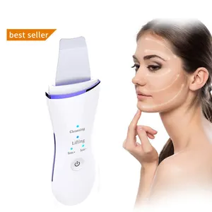 Espátula ultrasónica para limpieza Facial profunda, eliminador de espinillas con luz azul mejorada, limpiador de poros