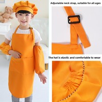 Ensemble tablier réglable Artwear pour enfants, tablier de pâtisserie, de chef ou de peintre avec chapeau de chef et manches, personnalisable avec impression de logo publicitaire