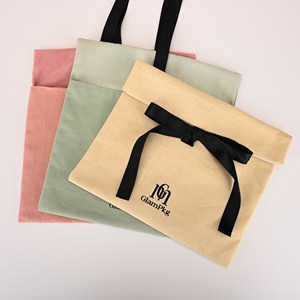 Glampkg Custom OEM High Grade Double Layer Cotton Inside With Soft Suede <b>Envelope</b> Storage Bag with Screen Printed Logo - Product Image 1