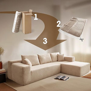 Bestseller: Wandelbares, Gestepptes L-Förmiges Modulares Stoffsofa mit Modernem Design für das Wohnzimmer – Flexibel Kombinierbares Sofaset - Product Image 2