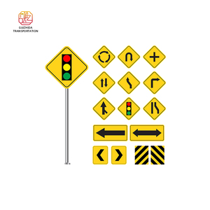 Panneau de signalisation routière réfléchissant en aluminium pour rondel, panneau d'avertissement jaune haute visibilité « Rondel à venir » pour la sécurité routière - Product Image 2