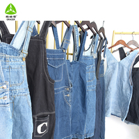 Vêtements d'occasion en balles, vêtements pour filles et femmes, jeans, jupes, robes en denim, robes à bretelles, été pour femmes adultes, lot coloré, tailles mixtes