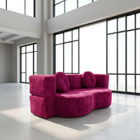 Canapé-Lit d'Angle Modulaire en Velours de Style Moderne, Confortable et Sans Cadre, Idéal pour les Appartements