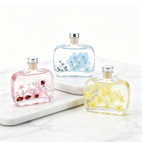 Vente en gros de flacons diffuseurs d'arômes rectangulaires en verre vides de luxe, rechargeables, 100 ml, 200 ml, 300 ml, 500 ml