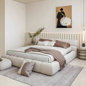 Letto con tecnologia Puff Bed, struttura pneumatica, contenitore, minimalista, moderno, lusso leggero, per camera da letto matrimoniale, famoso su Internet - Product Image 2