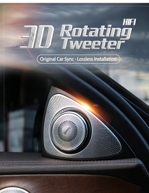 3D Rotating Tweeter Ambient Light HIFI Speaker for Mercedes Benz C E S GLC Class E300 C260 Car Audio Upgrade