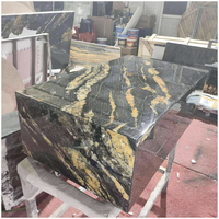Plateau de table basse rectangulaire en granit noir Taurus Gold, poli, pour projets de villas, appartements et hôtels