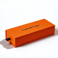 Coffrets Cadeaux Carrés Orange à Tiroir, Boîtes d'Emballage Cosmétiques de Luxe Faites à la Main pour Brillant à Lèvres 2mm avec Logo - Vente Chaude