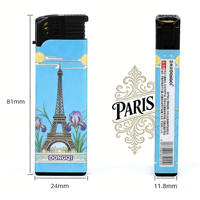 Briquet à gaz rechargeable en butane, coupe-vent, électrique, en plastique, design européen, avec logo personnalisé, idéal pour les cadeaux