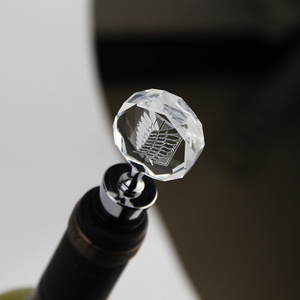 Ensemble de cadeaux d'affaires de coopération K9 <span class=keywords><strong>bouchon</strong></span> de bouteille de <span class=keywords><strong>vin</strong></span> en cristal de verre avec technique de gravure sculptée par logo au laser - Product Image 6