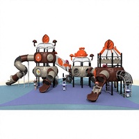 Équipement de terrain de jeu extérieur commercial pour enfants de Guangzhou, ensemble complet d'équipements de terrain de jeu en plastique robuste pour parc