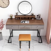 Coiffeuse moderne Meubles de chambre Commode Bureaux Maquillage Pieds en métal Coiffeuse avec miroir et tiroir