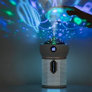 Home decoration custom logo USB Ultrasonic Projector Humidifier Mist Maker Cool Mist Planet Led Air Humidifier with star starry