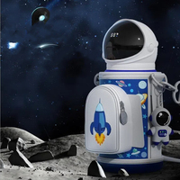 Astronaute Design Tasse isolée en acier inoxydable pour enfants Affichage intelligent de la température Bouteille d'eau thermos avec paille pour enfants avec manchon