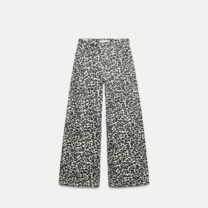 Jean en denim pour femme, style Boyfriend, taille basse, coupe super large, ample, vintage, imprimé léopard, Y2K, sexy et décontracté, prix usine, personnalisable, en promotion - Product Image 1