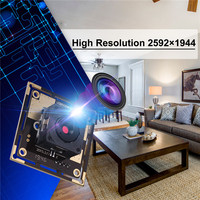 Mini cámara web USB con enfoque automático, módulo de cámara OV5640 de 5MP con lente de 45 grados y cable USB de 1m