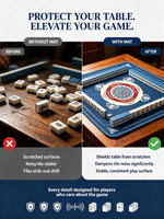 Tapete de Mahjong Americano Personalizado de 31.5 Pulgadas, de Neopreno y Goma, Antideslizante, Reductor de Ruido, Plegable e Impermeable