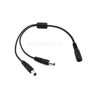 Cable de conexión hembra y hembra, Cable de alimentación de 5,5mm y 2,1mm, CCTV, cámara DVR, cinta LED para retrovisor de coche