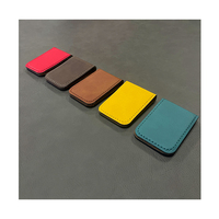 Dompet kulit klip uang pria kustom klip uang magnetik kulit untuk ukiran Laser