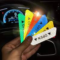 Autocollant réfléchissant haute visibilité pour porte de voiture, avertissement de sécurité anti-collision, personnalisé, micro-prisme PVC, décalcomanies de nuit pour ouverture de porte