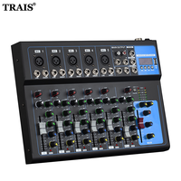 Mixeur audio à petit prix F7 à sept canaux, lecture sans fil USB pour performance DJ, mini mixeur audio
