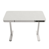 Table d'ordinateur moderne sur pied avec tiroir, fonction de levage électrique, verre trempé intelligent pour usage domestique