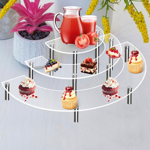 Nhà máy tùy chỉnh rõ ràng Acrylic nửa mặt trăng <span class=keywords><strong>Rack</strong></span> hiển thị cho mỹ phẩm và các Bên-cupcake đứng và giữ cửa hàng - Product Image 4