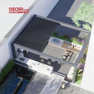 Pérgola Motorizada <span class=keywords><strong>de</strong></span> Aluminio 5X4 para Jardín o Patio, con Tela <span class=keywords><strong>de</strong></span> Protección Solar Retráctil - Product Image 1