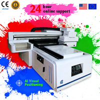 Printer UV kecepatan cepat 4060 untuk papan kartu kanvas papan kayu dengan tinta Anti air A2 A3 Printer Flatbed UV
