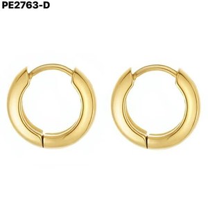Pendientes de aro Amy Amy chapados en plata de 5x18 mm para mujer, estilo clásico, regalo de joyería - Product Image 2