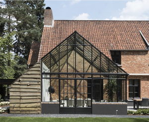 <span class=keywords><strong>Precio</strong></span> de Fábrica, Invernadero de Aluminio y Vidrio para Patio Exterior, Resistente al Viento, con Techo Triangular, para Villas y Apartamentos - Product Image 2