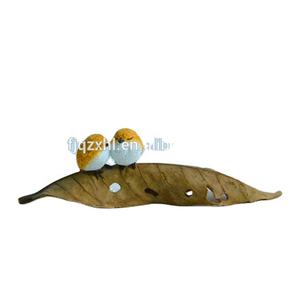 Z09852A en popüler ürünler yapay hayvan heykeli el sanatları reçine kuş yaprak figürleri - Product Image 6