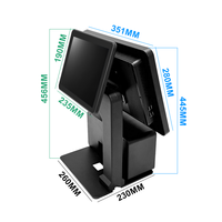 EDA151 Edobbo Système de point de vente tout-en-un à écran tactile Windows 15 pouces avec imprimante amovible pour billets Mini Kiosk Scanner Printer