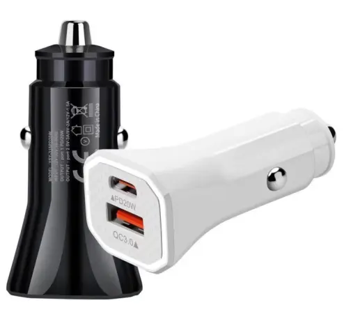 38W Dual Port car charger QC3.0 PD38W Power Adapter car cigarette lighter type-c USB Mobile Phone Charge Station