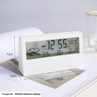 Réveil numérique créatif recommandé transfrontalier Table intelligente Affichage météo lumineux Compteur d'humidité de la température
