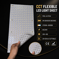 Feuille lumineuse LED flexible à température de couleur réglable (CCT) pour panneau rétroéclairé en marbre translucide, onyx, pierre 24V SMD2835
