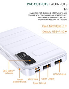 Quà Tặng Tốt Nhất Bộ Sạc Di Động CE FCC Bộ Sạc Dự Phòng 10000Mah Bằng Nhựa ABS Hỗ Trợ Logo Bộ Sạc Tùy Chỉnh Có Màn Hình Hiển Thị Nguồn Kỹ Thuật Số - Product Image 2