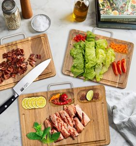 Planche à découper multifonctionnelle en bois d'acacia épais avec poignée, planche à découper - Product Image 5