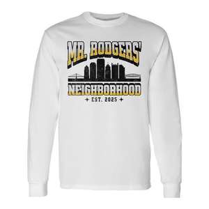 Camiseta de Manga Larga con Estampado de Serigrafía Mr. Rodgers Neighborhood, Cuello Redondo, Unisex, Diseño Promocional para Adultos, Hecho en China - Product Image 1