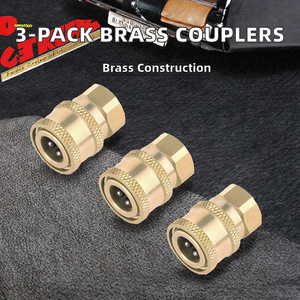 Raccord rapide en laiton 1/4 pouce mâle-femelle NPT plaqué pour nettoyeur haute pression, réparation automobile 125 10mm - Product Image 2