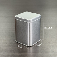 Boîte en fer blanc en stock, boîte à thé carrée de 75 mm, scellée et anti-humidité, emballage cadeau simple et créatif pour thé