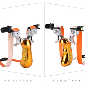 新スタイル 強力 高精度 新型 アウトドア ハンティング スリングショット レーザー照準付き フラットラバーバンド使用 - Product Image 5