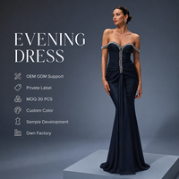 Robe de soirée sirène noire pour femme, épaules dénudées, col cœur orné de strass, taille drapée, robe de cérémonie pour bal de promo, galas et boutiques