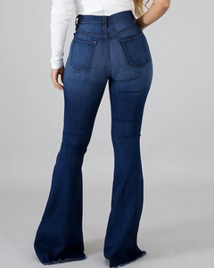 <span class=keywords><strong>Jeans</strong></span> Skinny da Donna a Vita Media con Strappi e Fori, Stile Sexy Svasato, Vendita Diretta dalla Fabbrica - Product Image 3