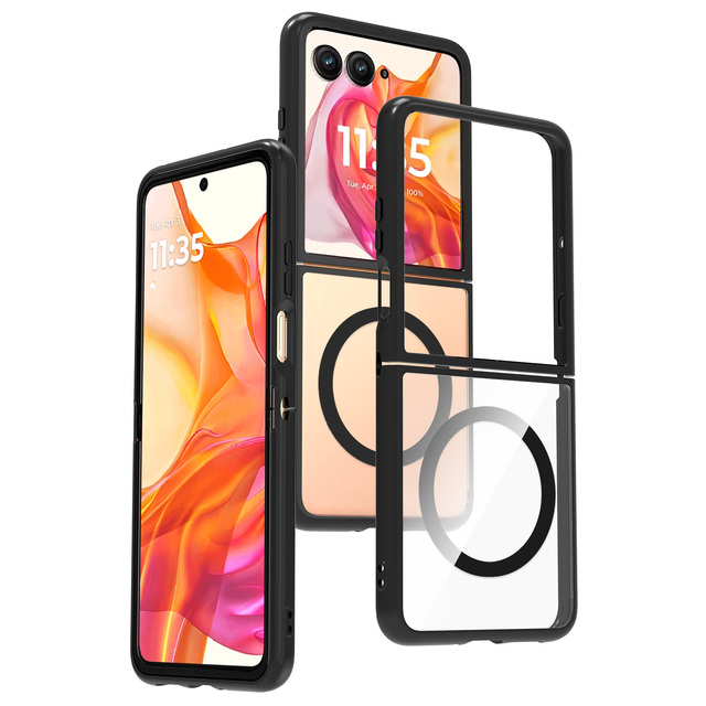 Motorola Razr Ultra 2025 Mobile Phone case Transparent Magnetic TPU+PC Scratch-resistant Cover for Motorola G Power G58 G55 G56