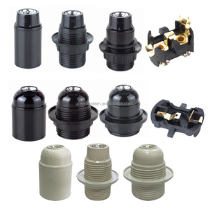 Bakelite ánh sáng bóng đèn Ổ cắm điện nhựa màu đen giữ đèn <span class=keywords><strong>E14</strong></span> E27 với Vòng ánh sáng phù hợp vít Phenolic ổ cắm - Product Image 1