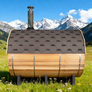 <span class=keywords><strong>Sauna</strong></span> Tradicional Popular de Madera de Cedro Rojo para 4-6 Personas, Cabañas de Troncos Conservados al Vapor, <span class=keywords><strong>Sauna</strong></span> de <span class=keywords><strong>Barril</strong></span> para Exteriores - Product Image 3