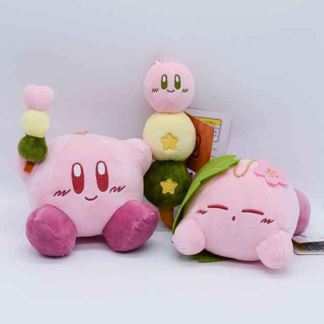 3 Designs 14-17cm Japan Kawaii Pink Kirby Manufacturer Plush Keychain Anime Kawaii Super Soft Small Plush Toy Gitf Kids